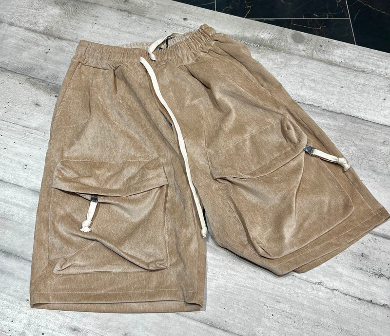 Bermuda a costine con tasche a zip