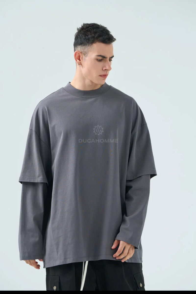 T-shirt manica lunga sovrapposta