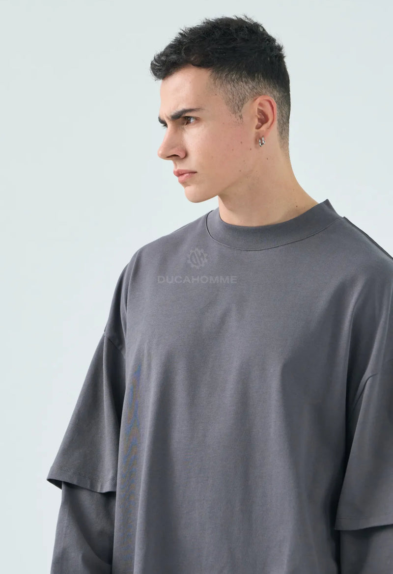 T-shirt manica lunga sovrapposta