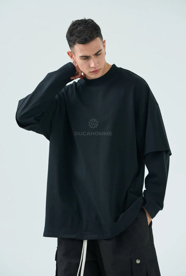 T-shirt manica lunga sovrapposta