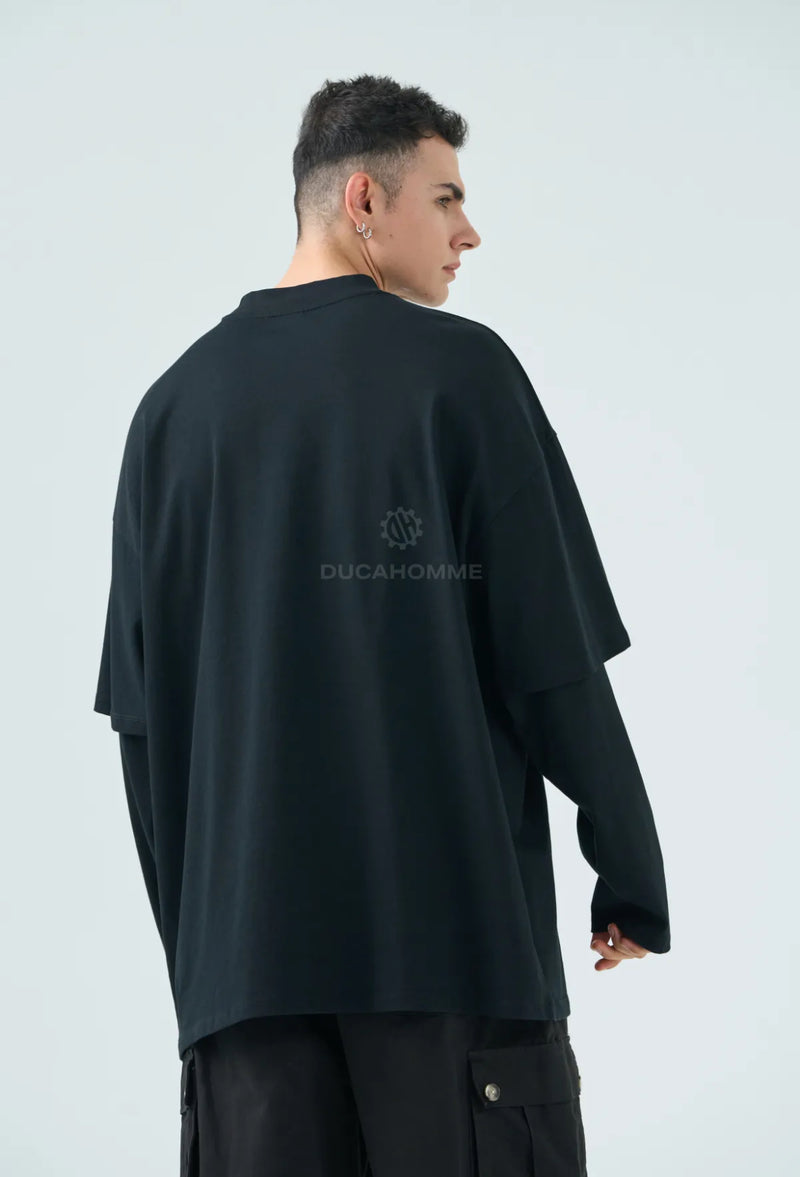 T-shirt manica lunga sovrapposta