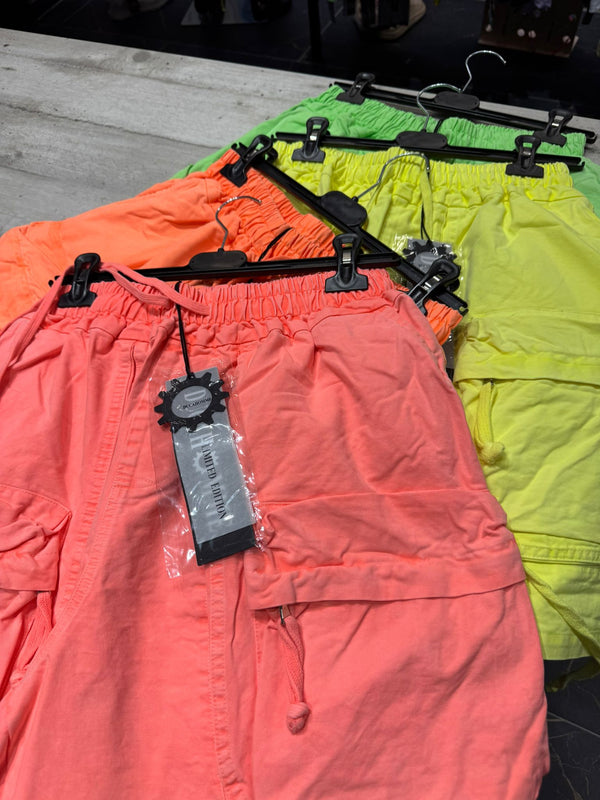 Bermuda fluo tasche con zip