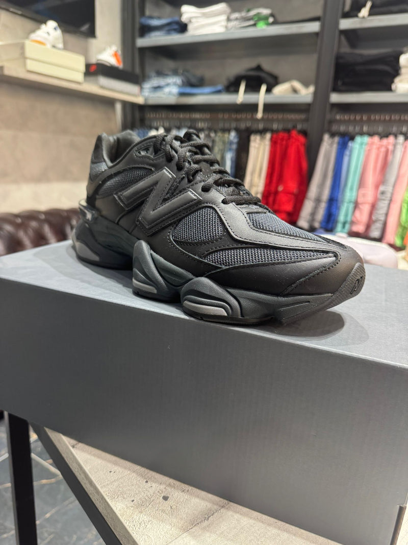 New Balance 9060 Triple Black Leather Men's