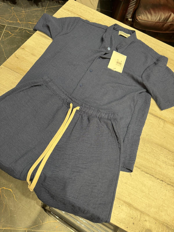 Completo elegante blu corto