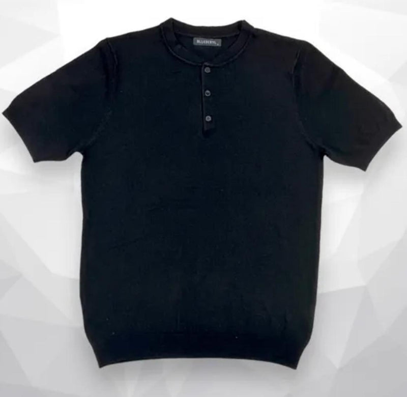 T-shirt filo con bottoni