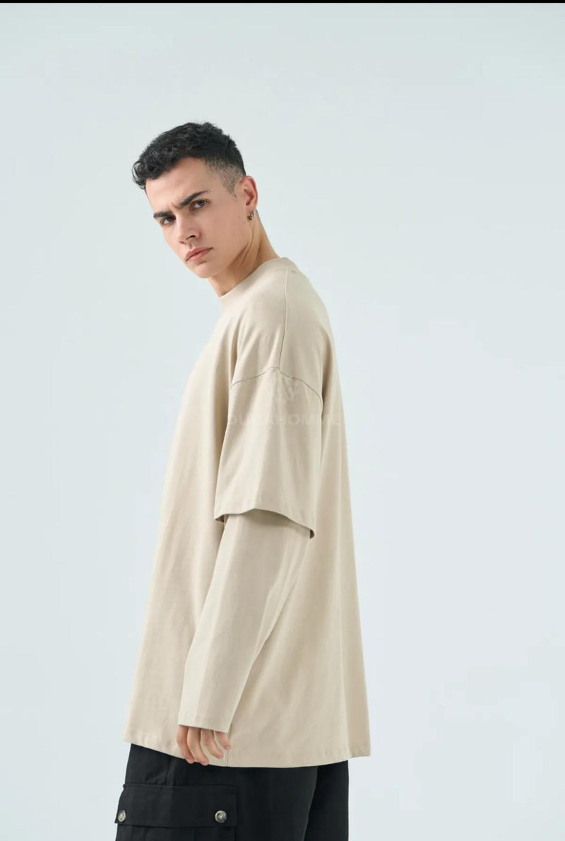 T-shirt manica lunga sovrapposta