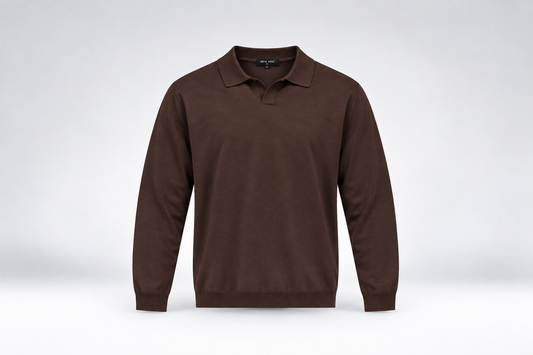 Polo in Maglia Regular Fit Caffè