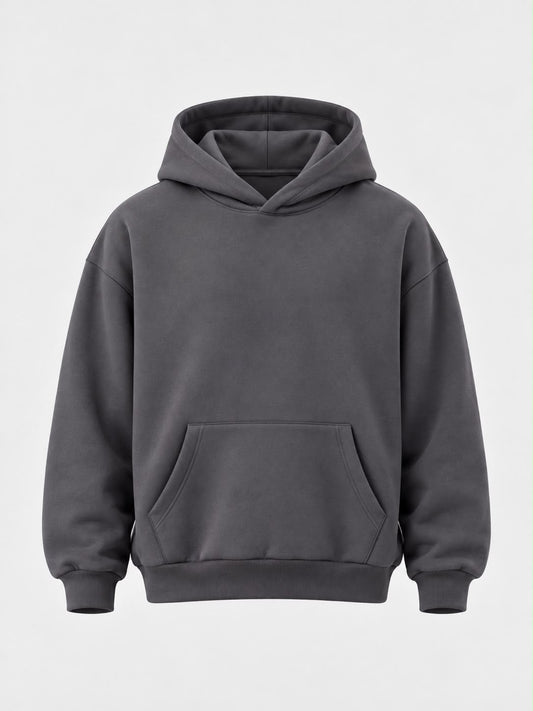 Felpa con cappuccio Felpa Classica Duca Homme, grigio antracite in tessuto morbido, tinta unita e con tasca a marsupio.
